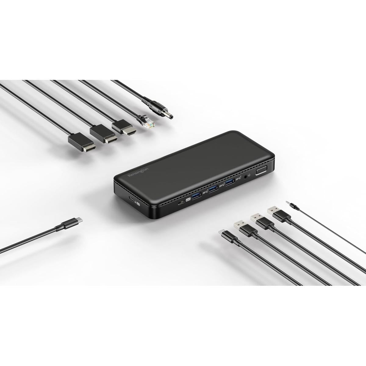 Kensington DisplayPort to DisplayPort docking stations for electronics hardware