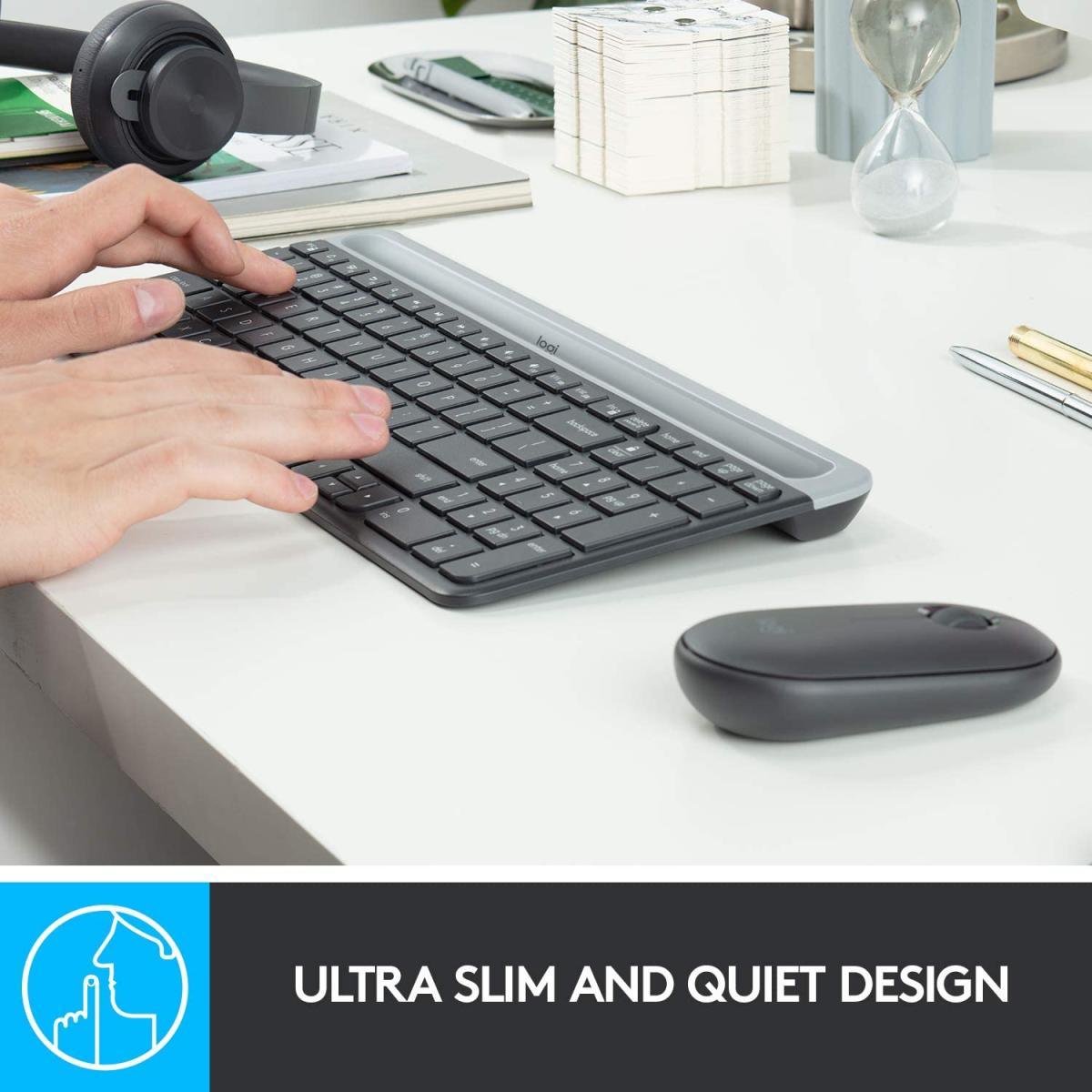 Logitech Mk470 Slim Wireless Keyboard And Mouse Combo Arabic / English Layout Logitech Mk470 Slim Wireless Keyboard And Mouse Combo Arabic / English Layout