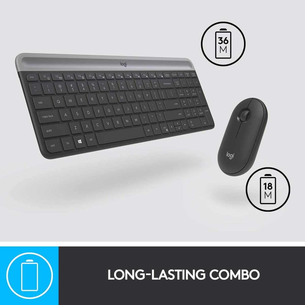 Logitech Mk470 Slim Wireless Keyboard And Mouse Combo Arabic / English Layout Logitech Mk470 Slim Wireless Keyboard And Mouse Combo Arabic / English Layout