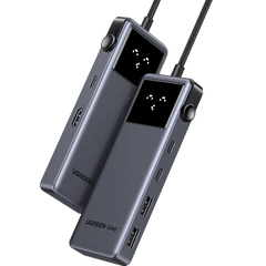 Ugreen Uno 35998 Usb C Hub 6 In 1 Multiport Adapter 4k60hz 100w Usb C Pd, 2x 10gbps Usb C, And 2x 10gbps Usb A Ports With Led Display