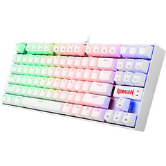 Redragon K552w Kumara 87 Keys Mechanical Gaming Keyboard Rgb Led Backlit Wired Anti Dust Proof Red Switches White - CompuMe