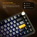 Machenike K600-B82W Mechanical Keyboard – 82-Key Gateron Silver Switches Hot-Swappable Volume Knob Wireless/Wired - Black