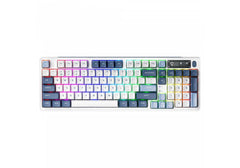 Machenike K600G-B97W Mechanical Keyboard – 97-Key Wireless/Wired, Silver Switches, Hot-Swappable, RGB Backlight – White