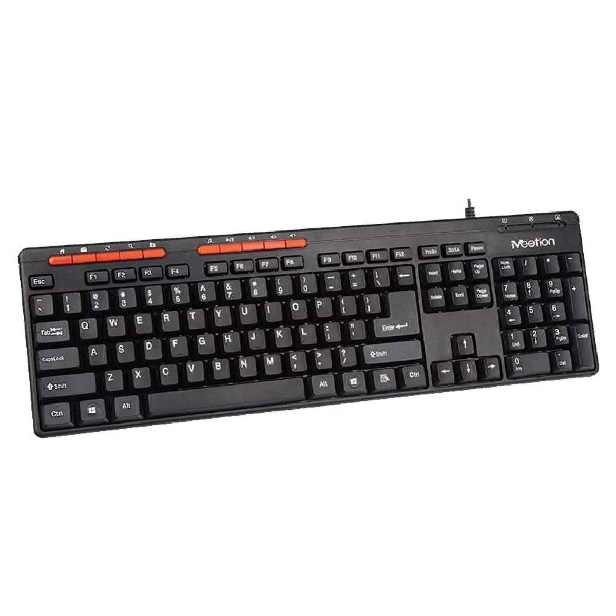 Meetion K600M Wired USB Multimedia Keyboard - Black, gaming keyboard