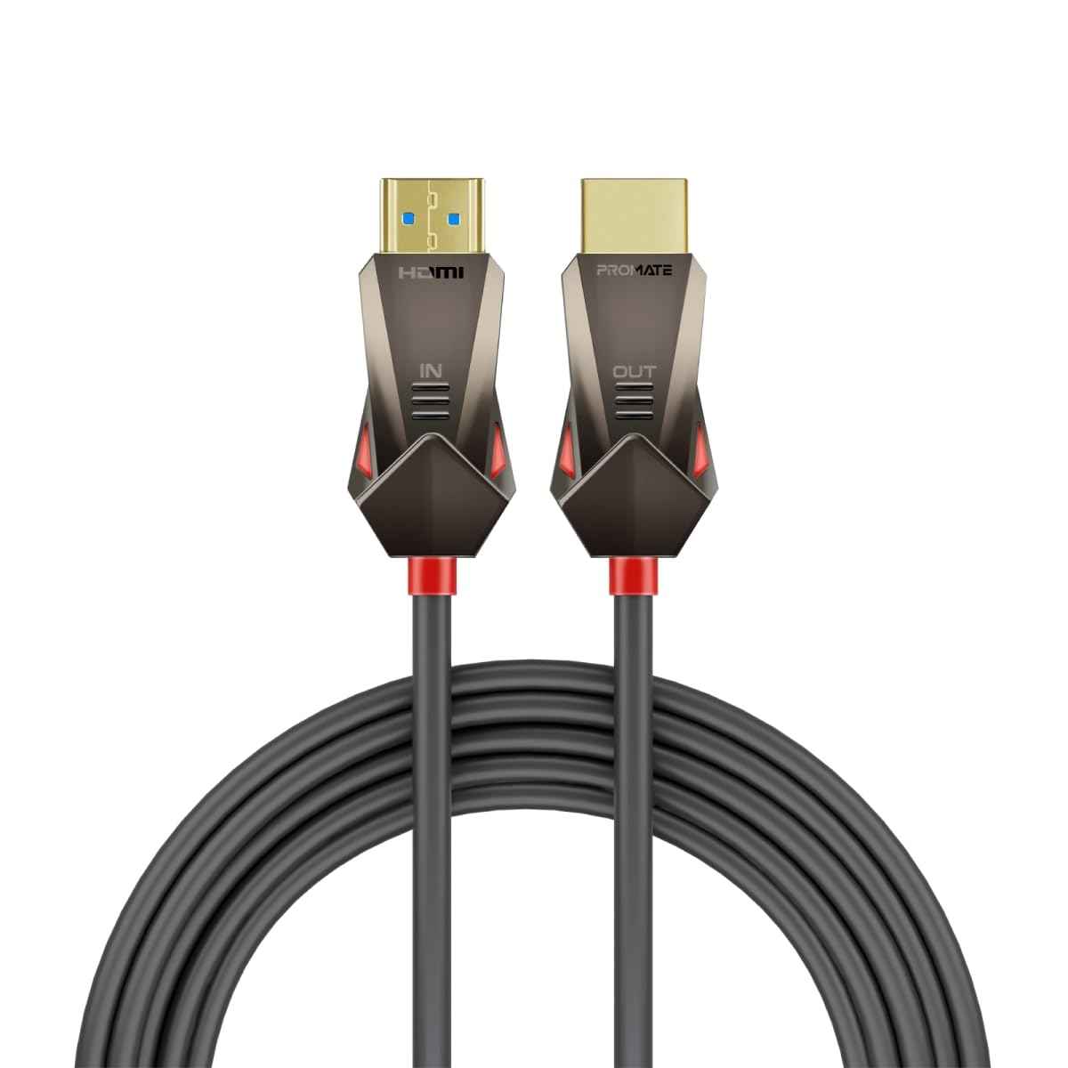 Promate Prolink4k60 20m Hdmi 2.0 Cable 4k@60hz 3d Video Support 18gbps Bandwidth Ethernet 20m Fiber Optic Cable And Gold Plated
