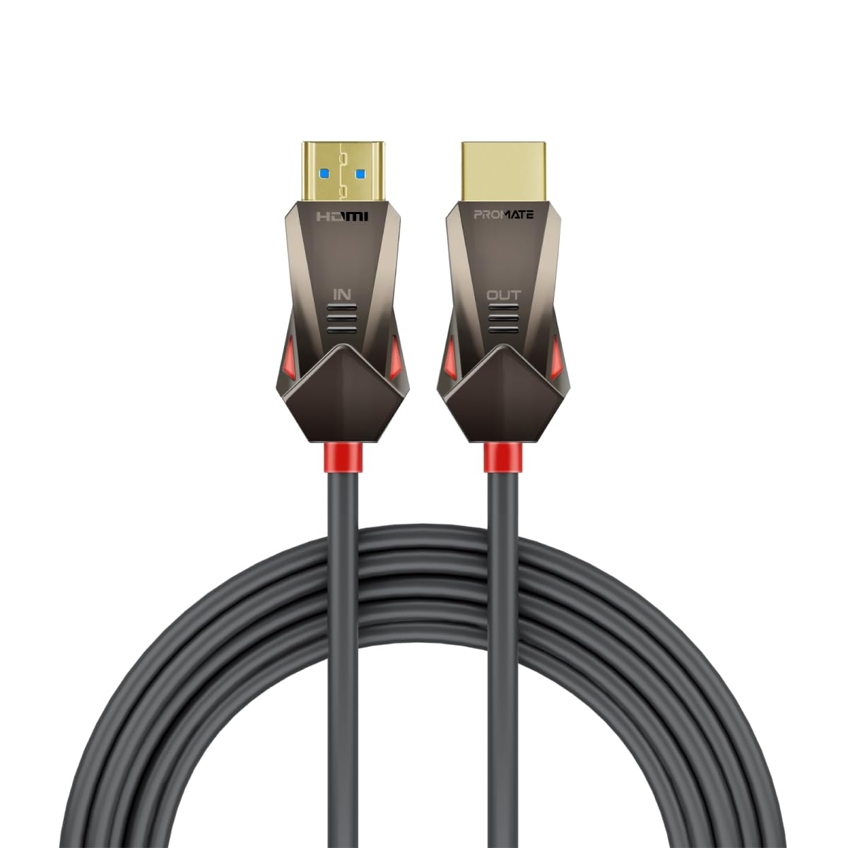 Promate ProLink4K60-10M HDMI 2.0 Cable 4K@60Hz 3D Video Support 18Gbps Bandwidth Ethernet 10M Fiber Optic Cable and Gold-Plated