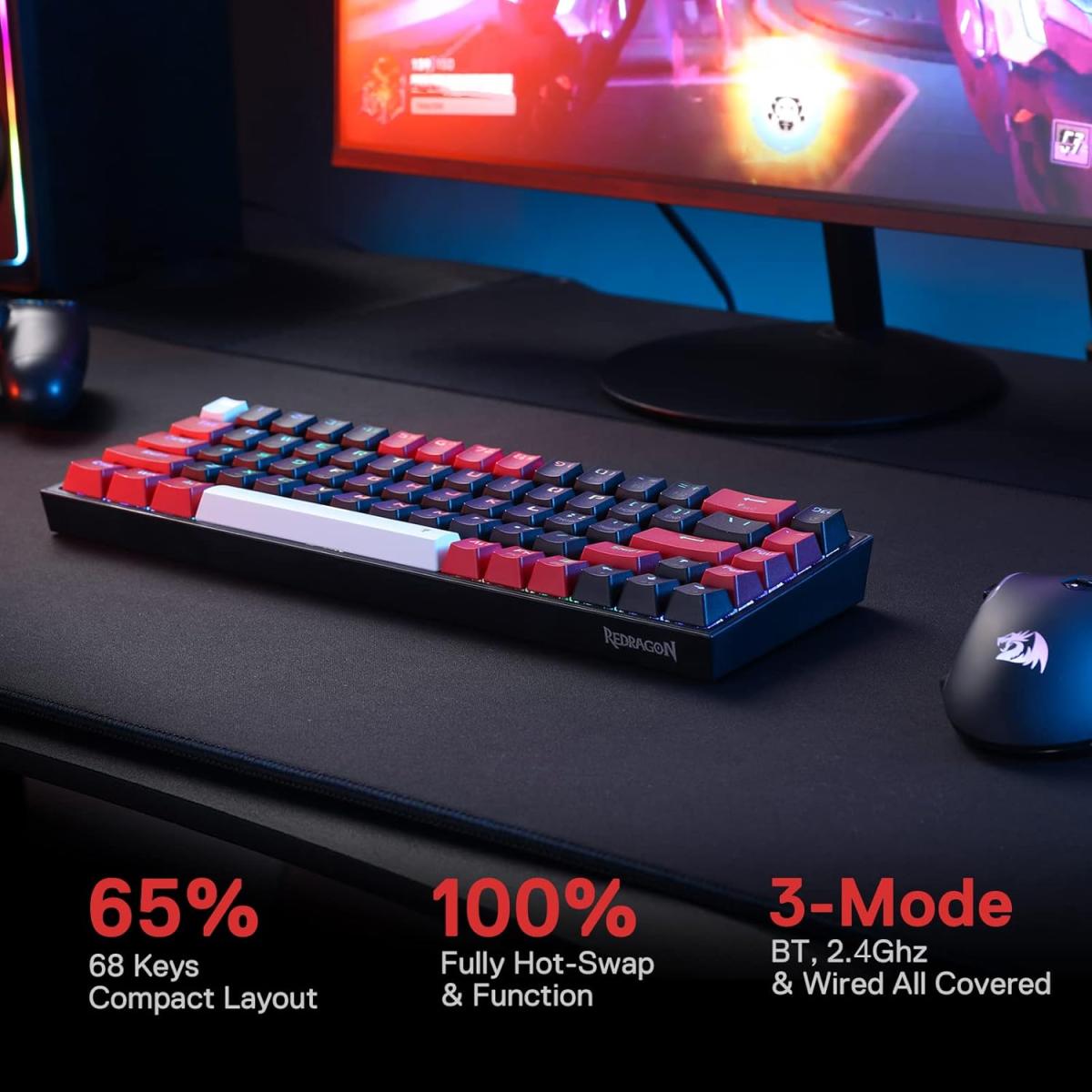 Redragon K631RGB wireless wired mechanical Bluetooth gaming keyboard