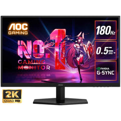 Aoc Q27g40e Gaming 27" Fast Ips 2k Qhd 180hz 0.5ms Hdr10 Srgb 127% Flicker Free Six Game Modes G Sync Compatible W/ Hdmi 2.0 & Displayport
