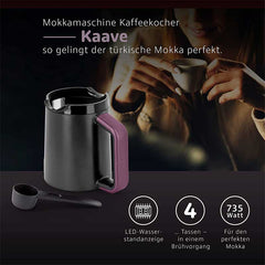 Kaave Turkish Coffee Maker 735W Rouge Red - 4 Cup Capacity