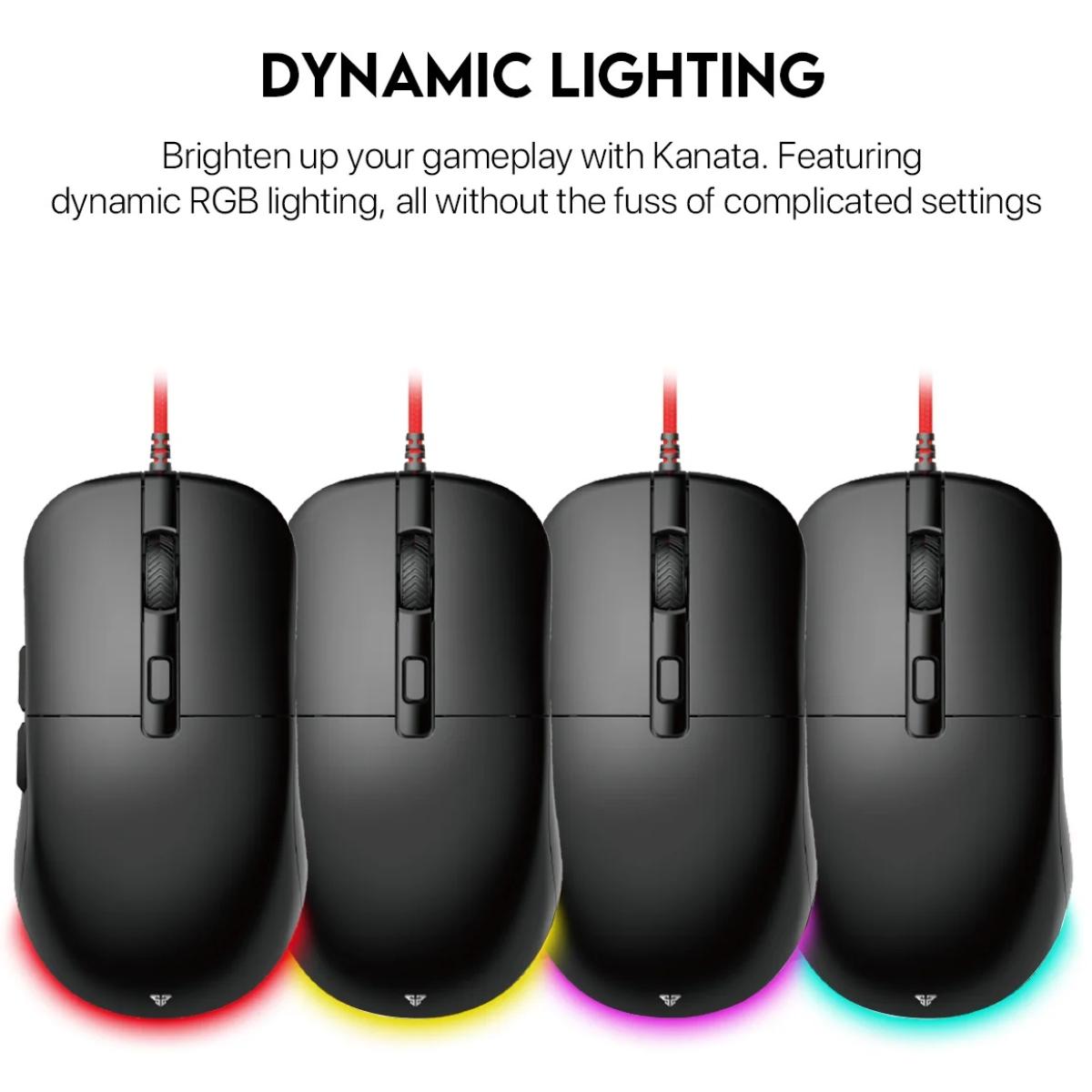 FANTECH KANATA VX9 RGB Optical Wired Gaming Mouse, 3600 DPI, 77g Weight, Ambidextrous Design