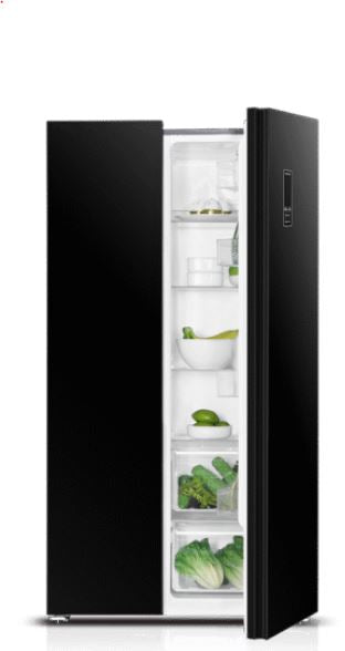 Metalux Side by Side Fridge A++, No Frost, 442Lit, Black - MFF2-69NBG