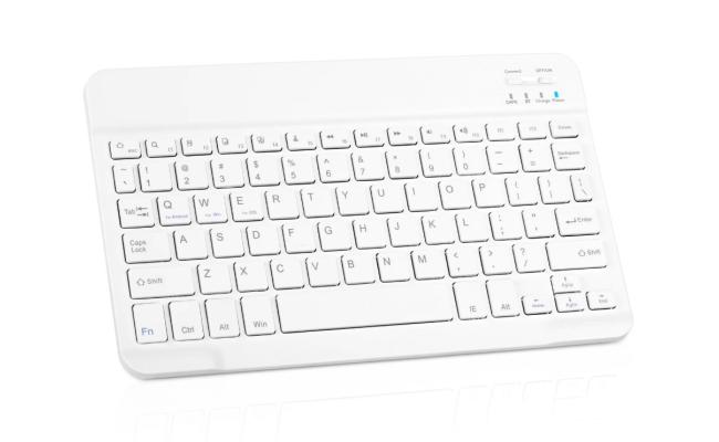 Rechargeable Bluetooth Slim Keyboard White, gaming keyboard