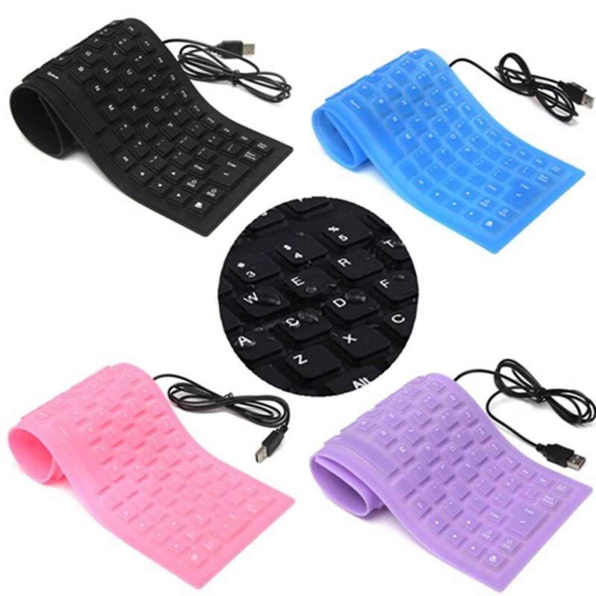 NO - Brand Portable 2.0 USB Mini Flexible Silicone Foldable Keyboard with gaming keyboard