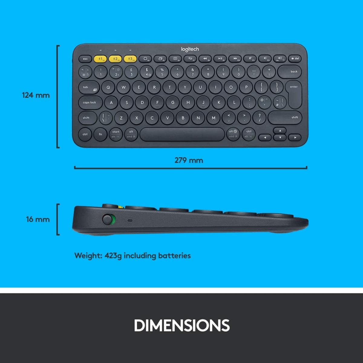 Logitech K380 Multi-Device Bluetooth Keyboard -Grey