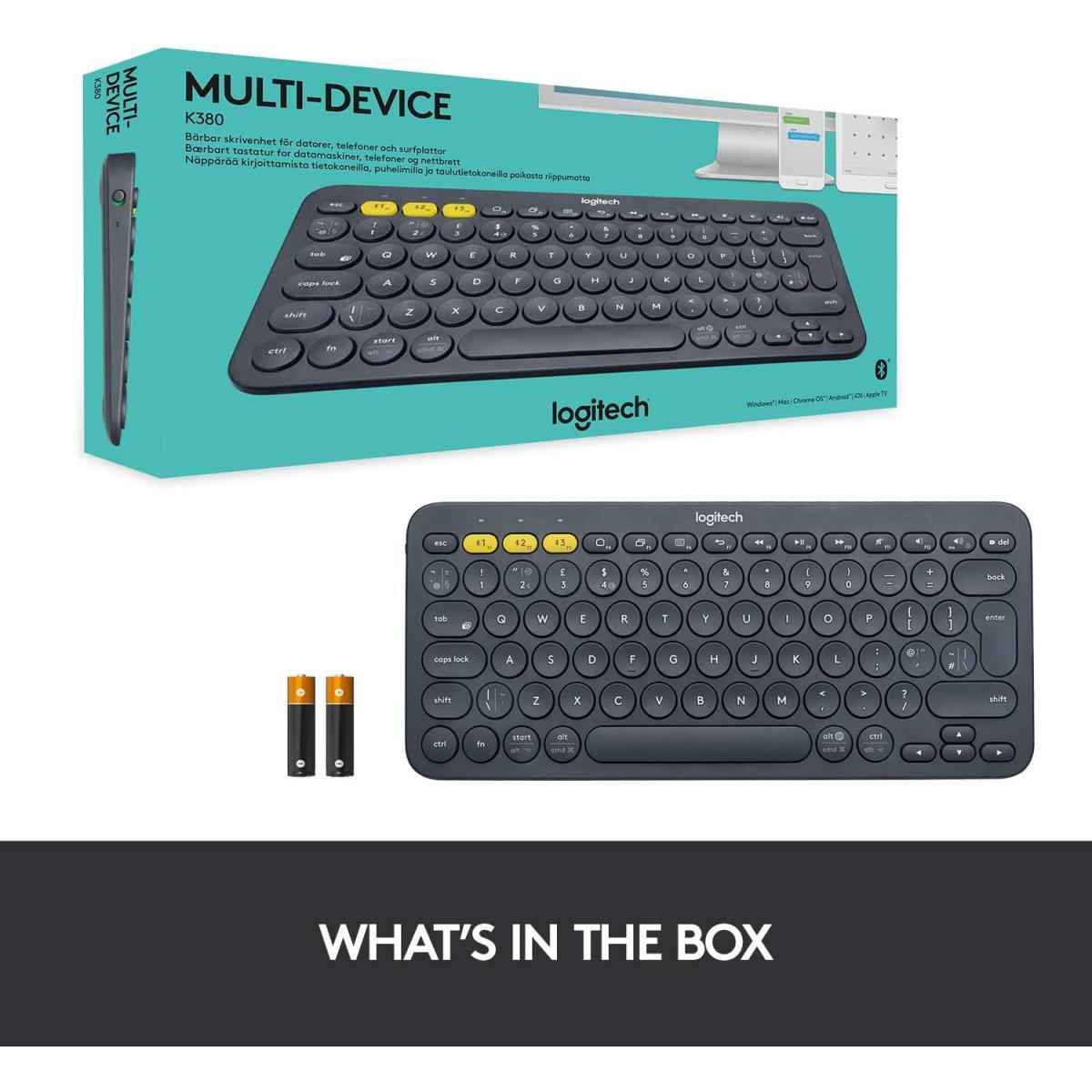 Logitech K380 Multi-Device Bluetooth Keyboard -Grey Logitech K380 Multi-Device Bluetooth Keyboard -Grey