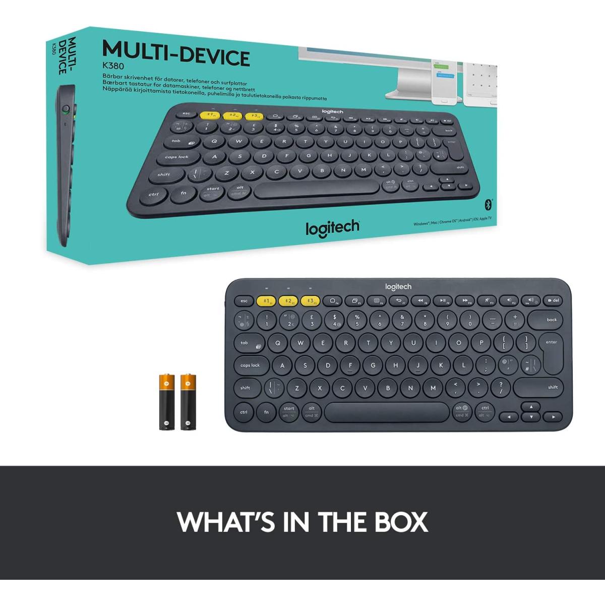 Logitech K380 Multi-Device Bluetooth Keyboard -Grey