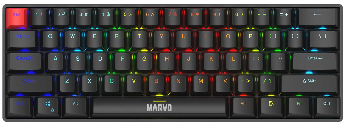 Marvo Saber 61 Wired Gaming Keyboard Black