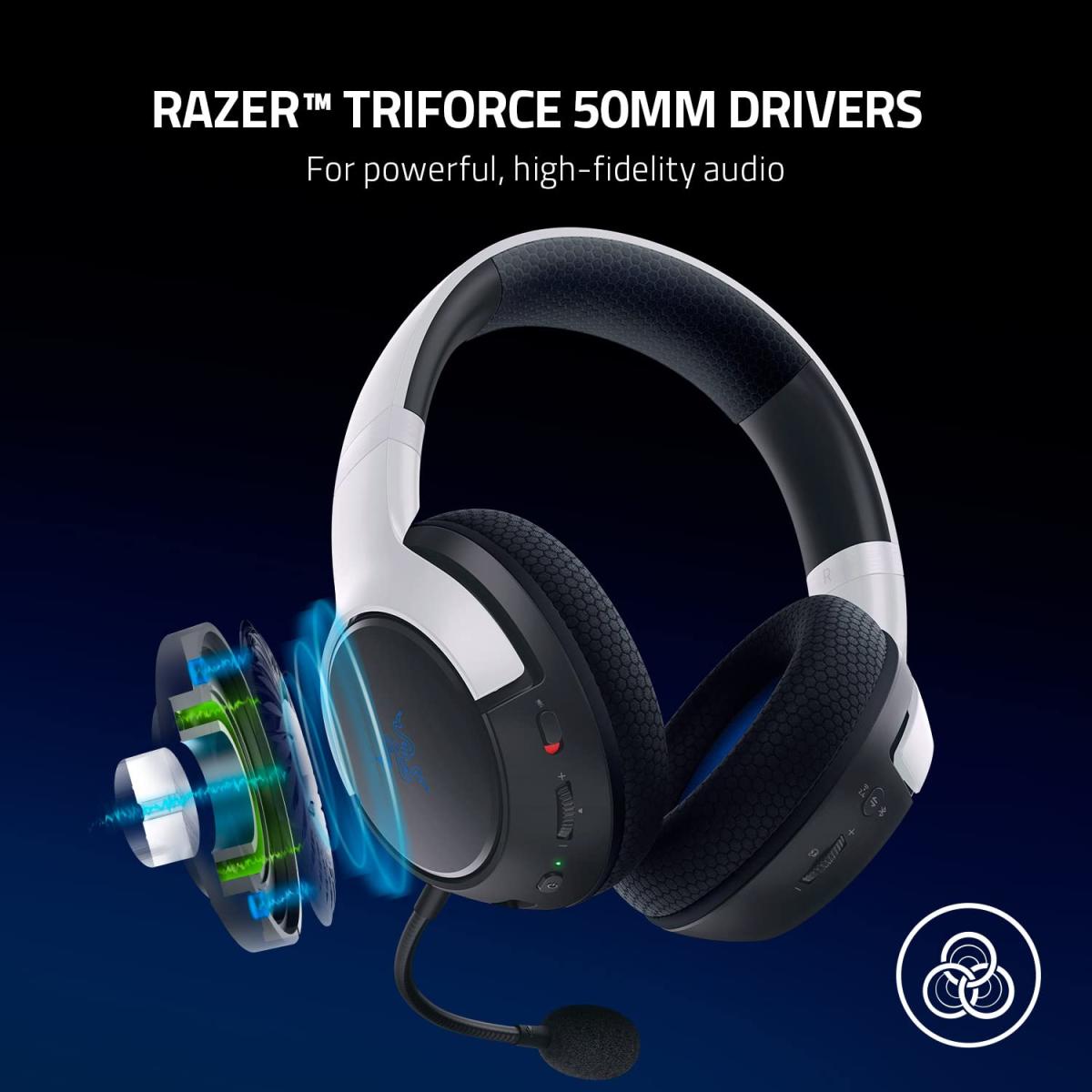 Razer Kaira Dual Wireless Ps 5 Console & Mobile Hyperclear Cardioid Mic Wireless & Bluetooth W/smartswitch Razer Kaira Dual Wireless Ps 5 Console & Mobile Hyperclear Cardioid Mic Wireless & Bluetooth W/smartswitch