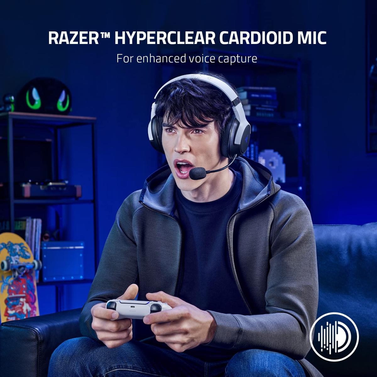 Razer Kaira Dual Wireless Ps 5 Console & Mobile Hyperclear Cardioid Mic Wireless & Bluetooth W/smartswitch Razer Kaira Dual Wireless Ps 5 Console & Mobile Hyperclear Cardioid Mic Wireless & Bluetooth W/smartswitch
