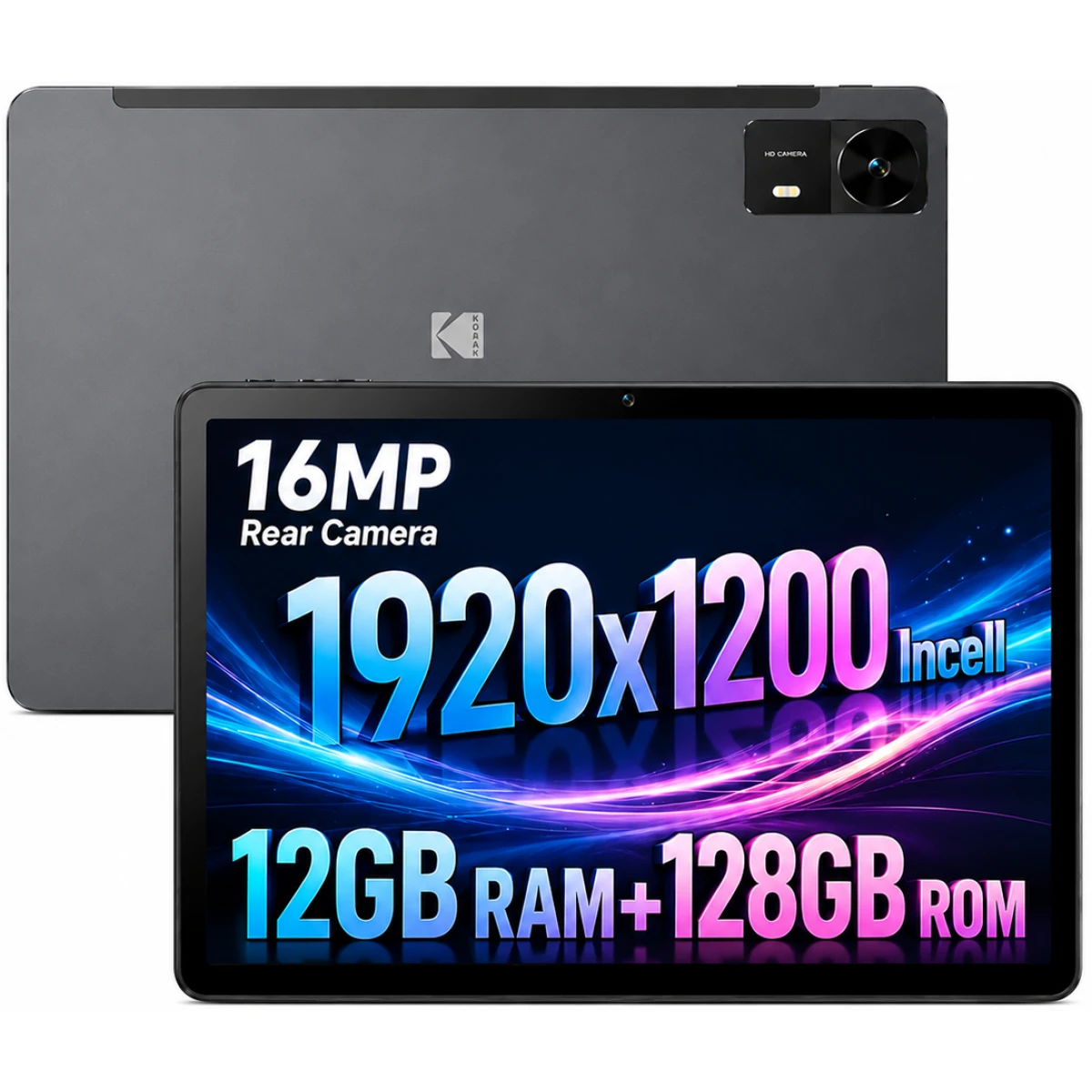 KODAK Tablet K11 (2025) 11.0" Android WIFI Tablet (128GB Storage / 4GB + 8GB Shared Memory) w/ IPS 2K Full HD Touch Screen & Protective Case , Space Gray
