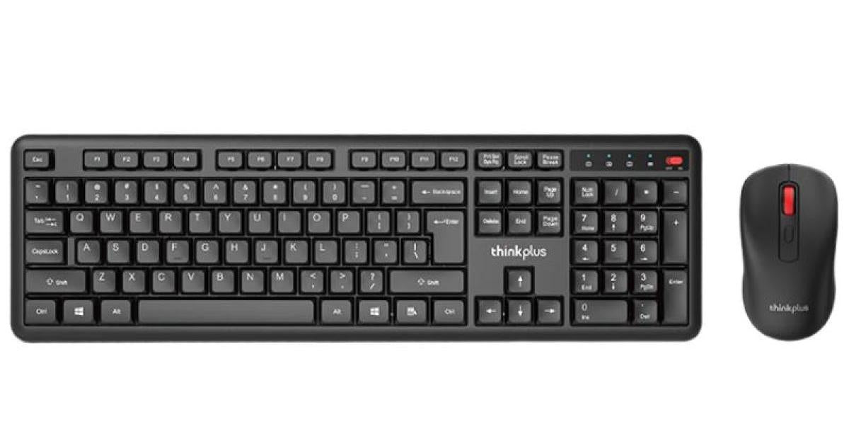 Lenovo KM125 PRO thinkplus Wireless Keyboard & Mouse Combo, Ergonomic Design for Comfortable Use, Lightweight and Efficient Design for Office and Home Use.