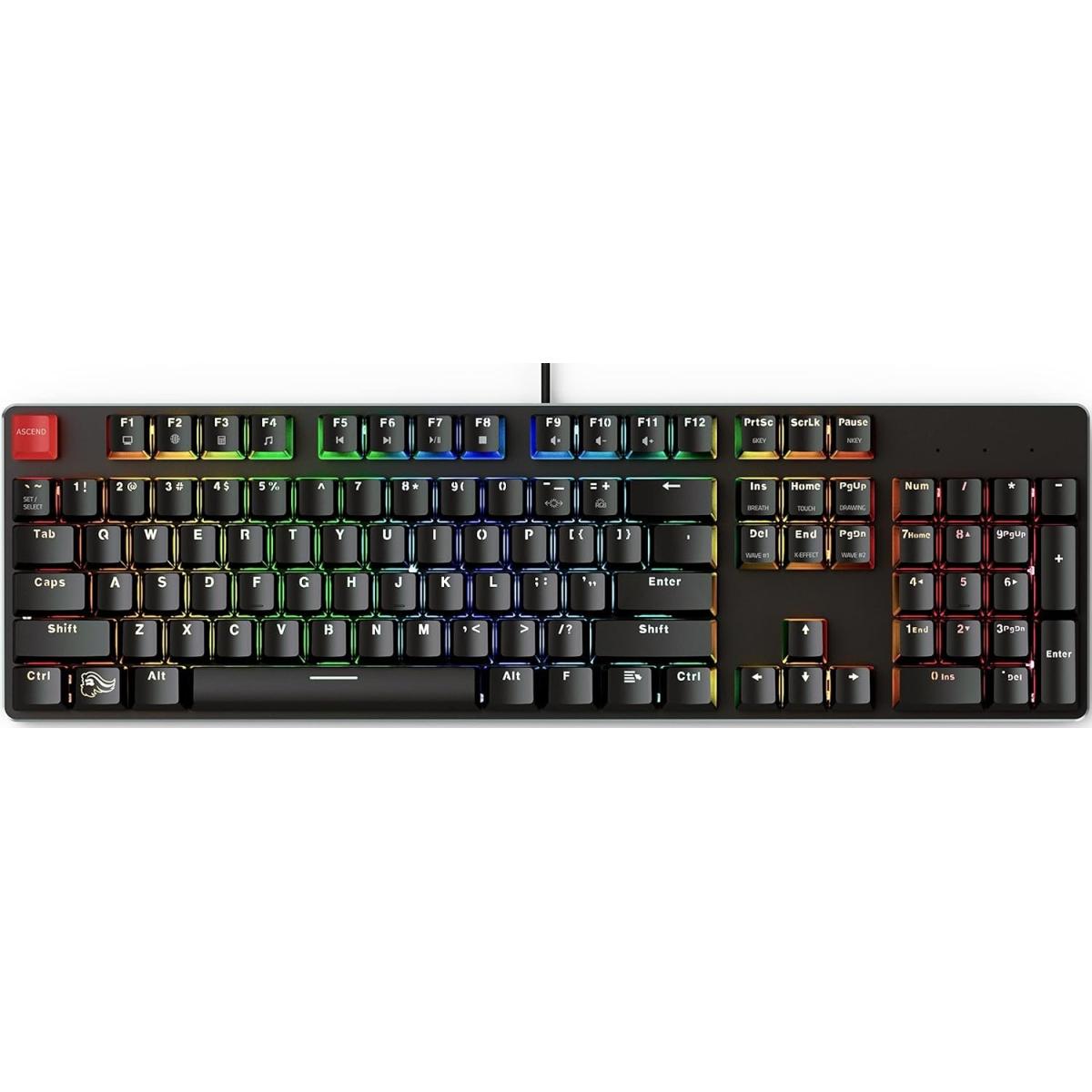 Glorious Custom Gaming Keyboard Gmmk 100% Percent Full Size Usb Wired Mechanical Keyboard Rgb Hot Swappable Switches & Keycaps Black Metal Top Plate - CompuMe
