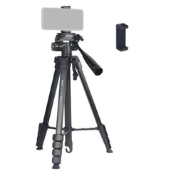 JMARY KP-2201 Smartphone / Camera Live Photography Tripod Portable 1.7m Adjustable Stand with Phone Clip - Black