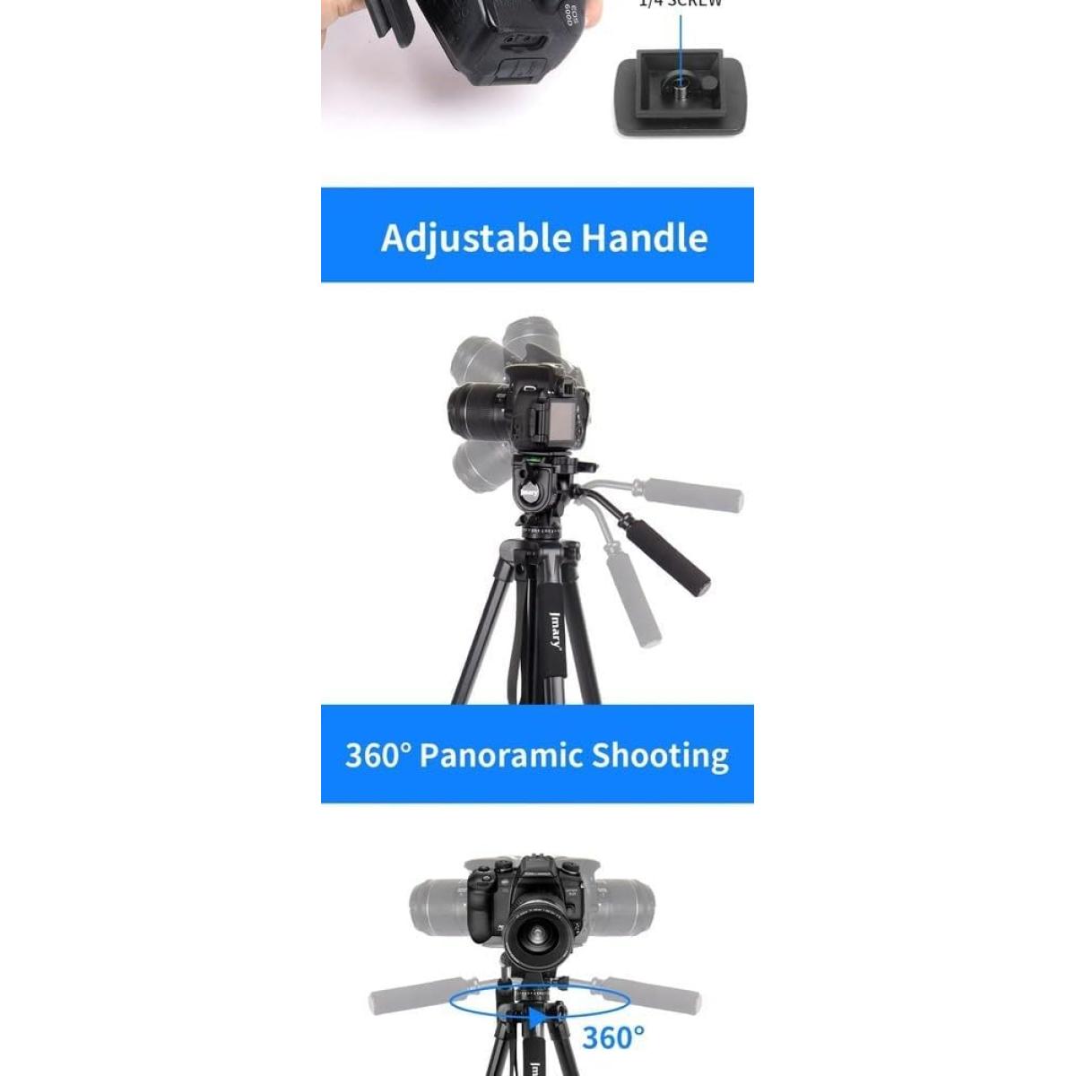 Jmary Kp 2599 Professional Aluminum Tripod, Monopod for All Dslr Cameras And Smartphone (black)