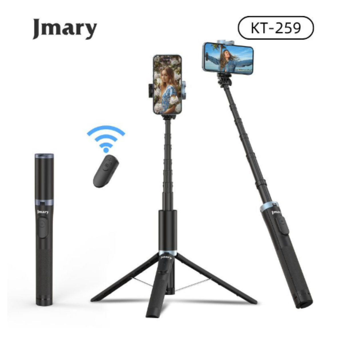 Jmary KT - 259 All - in - One Selfie Stick Tripod 1.6 Meter, camera accessories