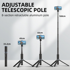 Jmary KT-259 All-in-One Selfie Stick Tripod 1.6 Meter