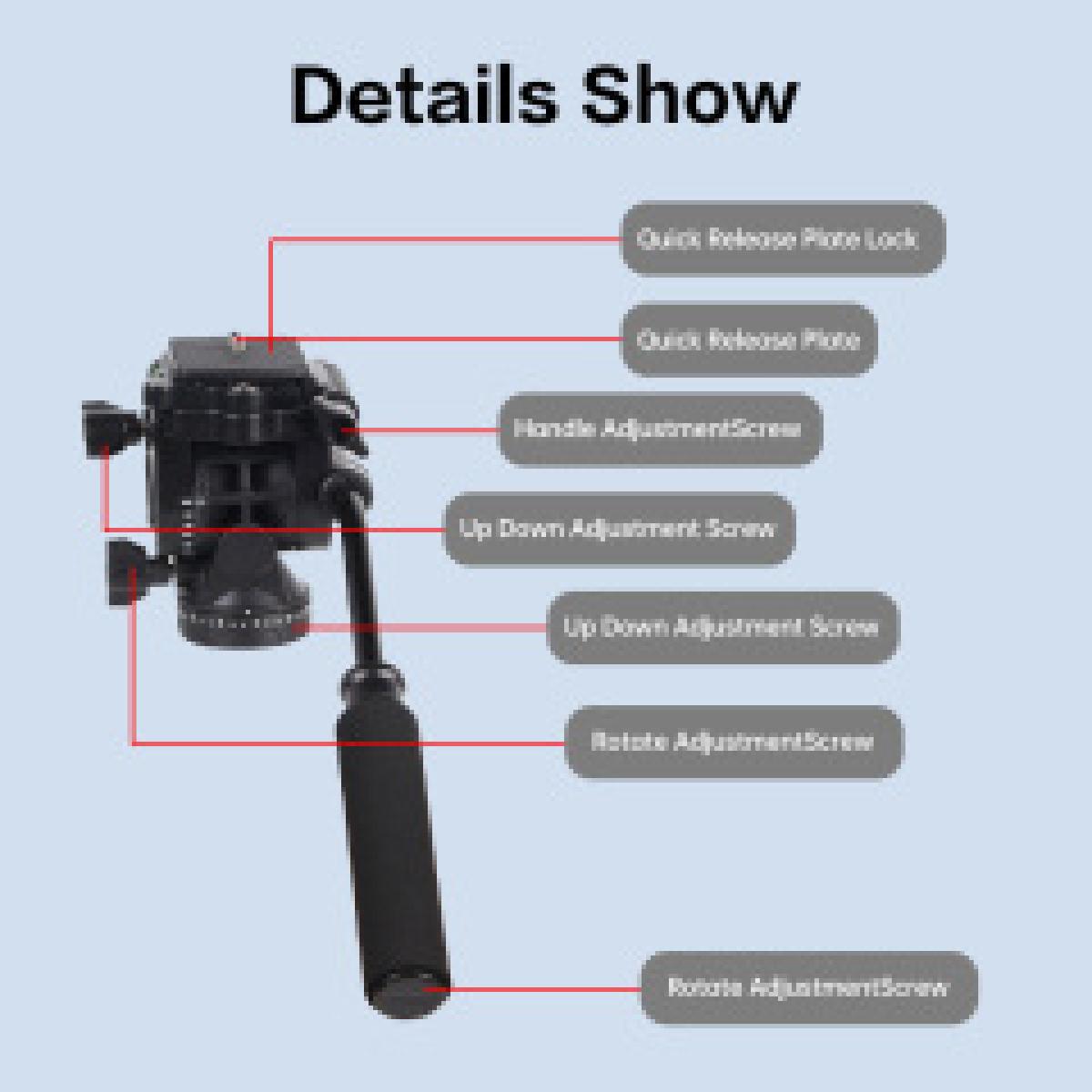 Jmary KT285-NB50 2-in-1 Tripod with Hydraulic Head 1.75M