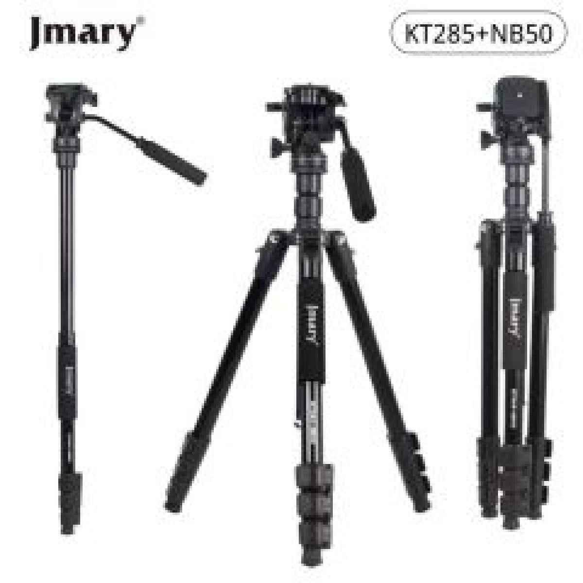 Jmary KT285 - NB50 2 - in - 1 Tripod with Hydraulic Head 1.75 meter with camera accessories