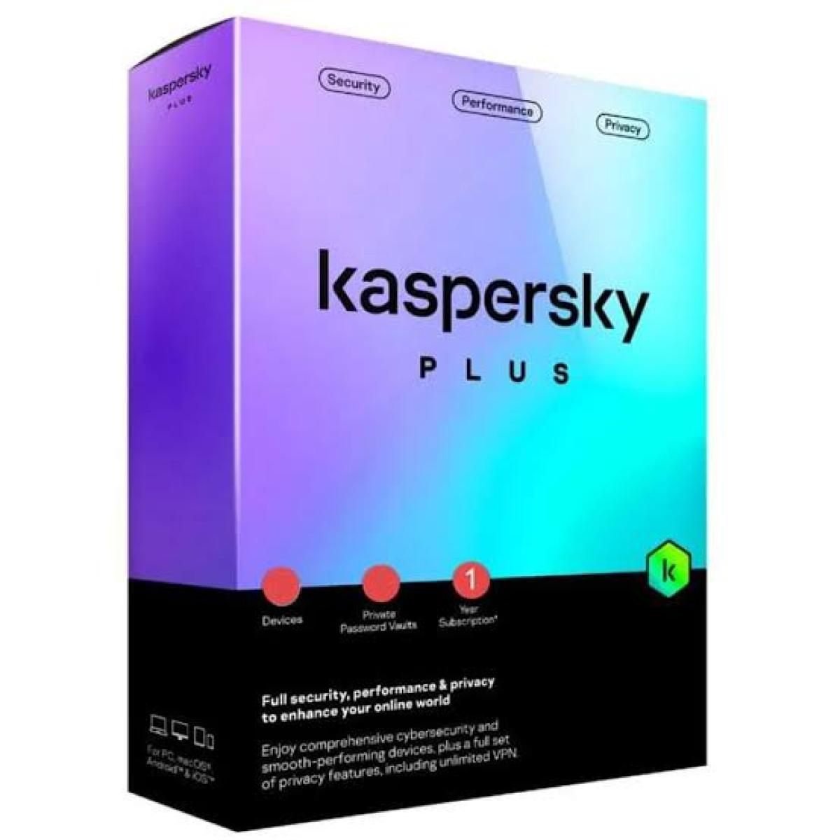 Kaspersky Plus Internet Security 5 Devices Anti-Phishing & Firewall Unlimited VPN Password Manager