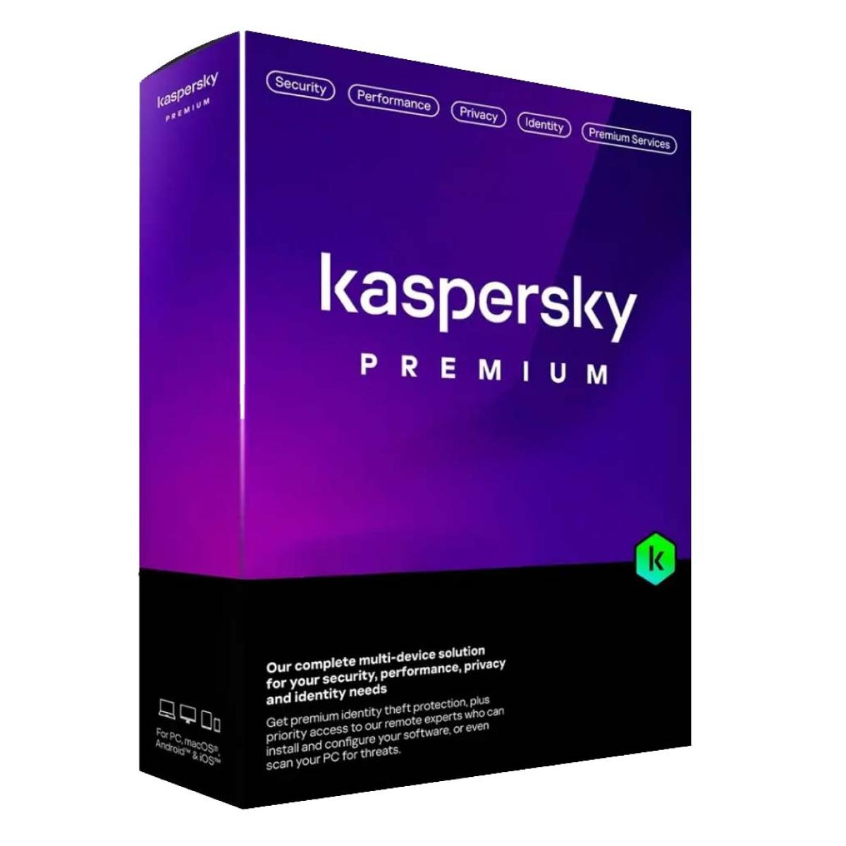 Kaspersky Premium Total Security 5 Devices Anti-Phishing and Firewall Unlimited VPN Password Manager Parental Controls