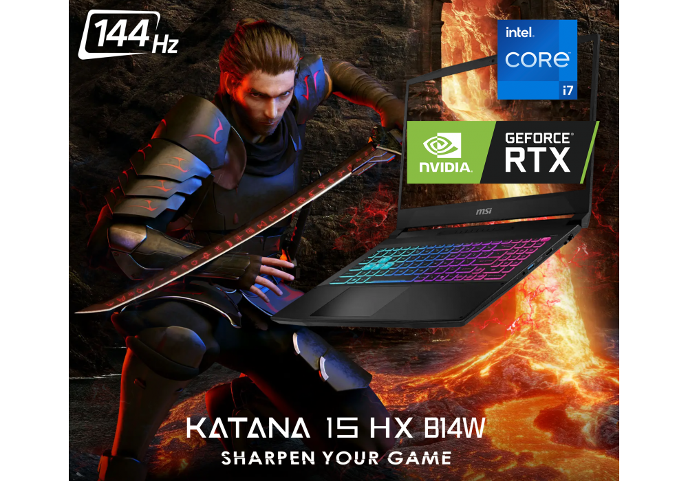 Laptop MSI Katana 15 HX B14WEK Intel® Core™ i7-14650HX, RTX 5050 8GB DDR7, 16 GB DDR5, 512 GB M.2 SSD, 15.6" 144Hz IPS FHD - Black