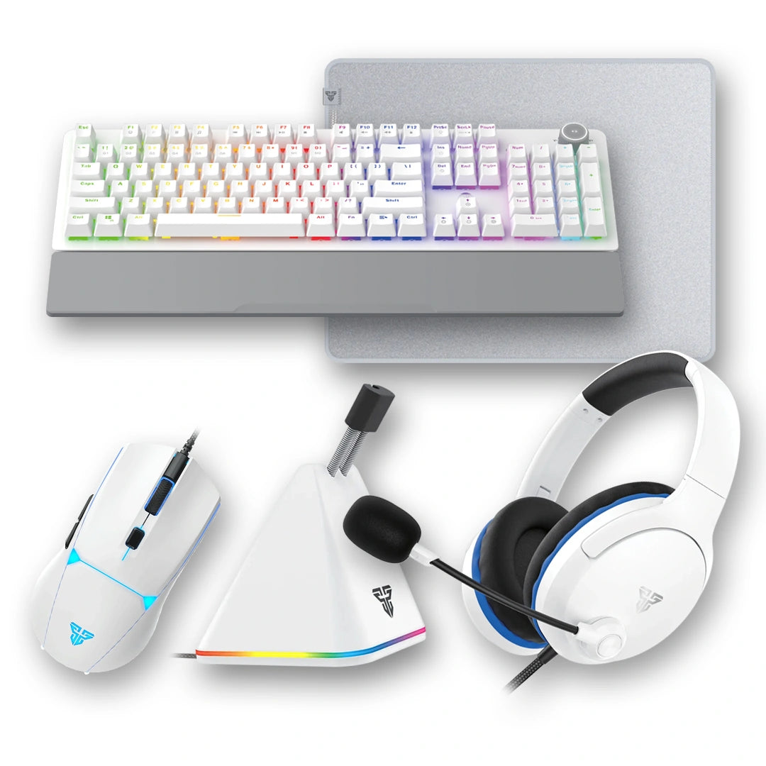 Fantech Bundle A 5 Gaming Accessories Mk853 V2 Mechanical Keyboard + Vx7v2 Mouse + Mh89 Headset + Mbr01 Mouse Bungee + Mp453 Mouse Pad