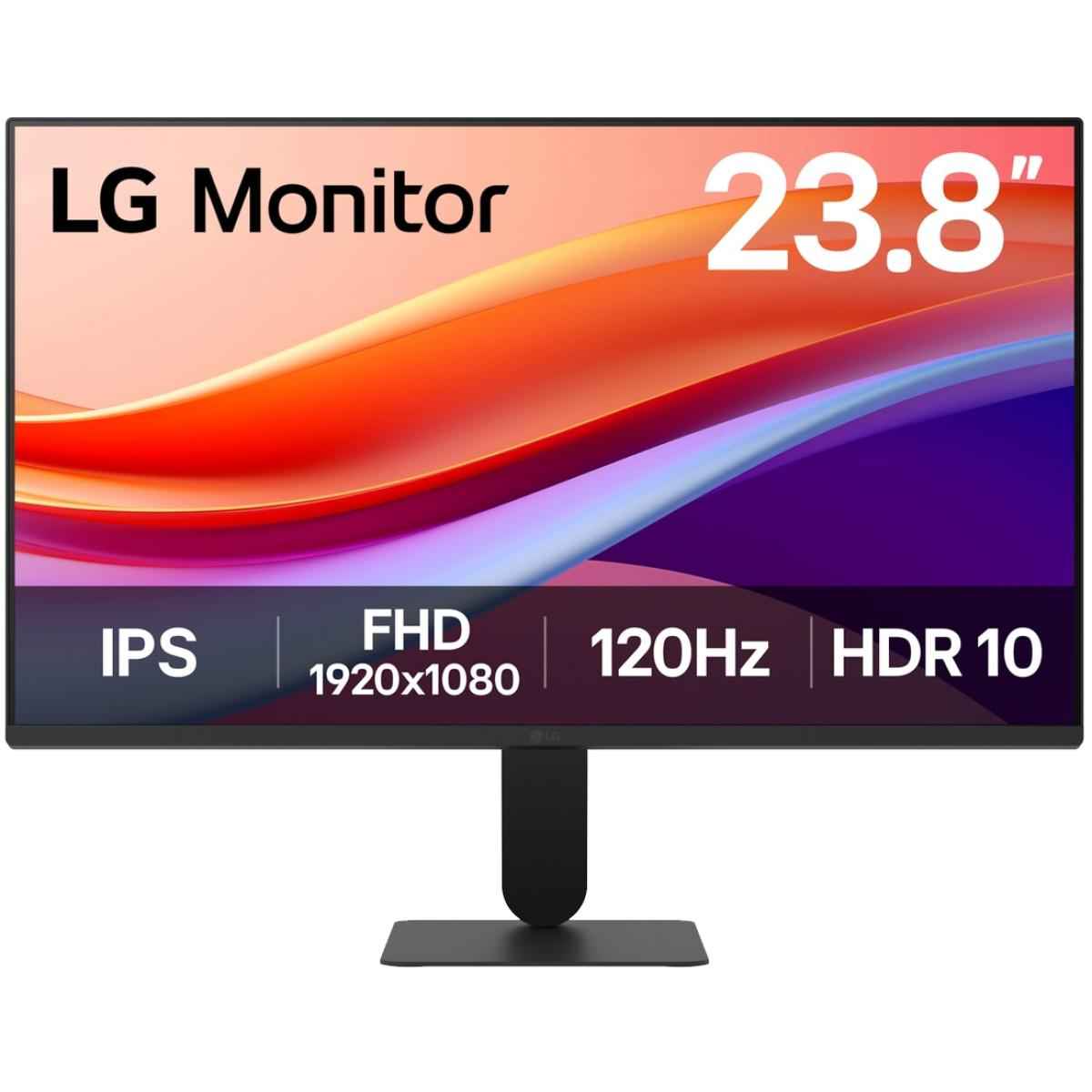 Lg 24u411a B 24" Ips Full Hd 120hz Hdr10 1ms Up To 99% Srgb Dynamic Aion Sync Borderless Design Black Stabilzer Hdmi & Vga Interface Black