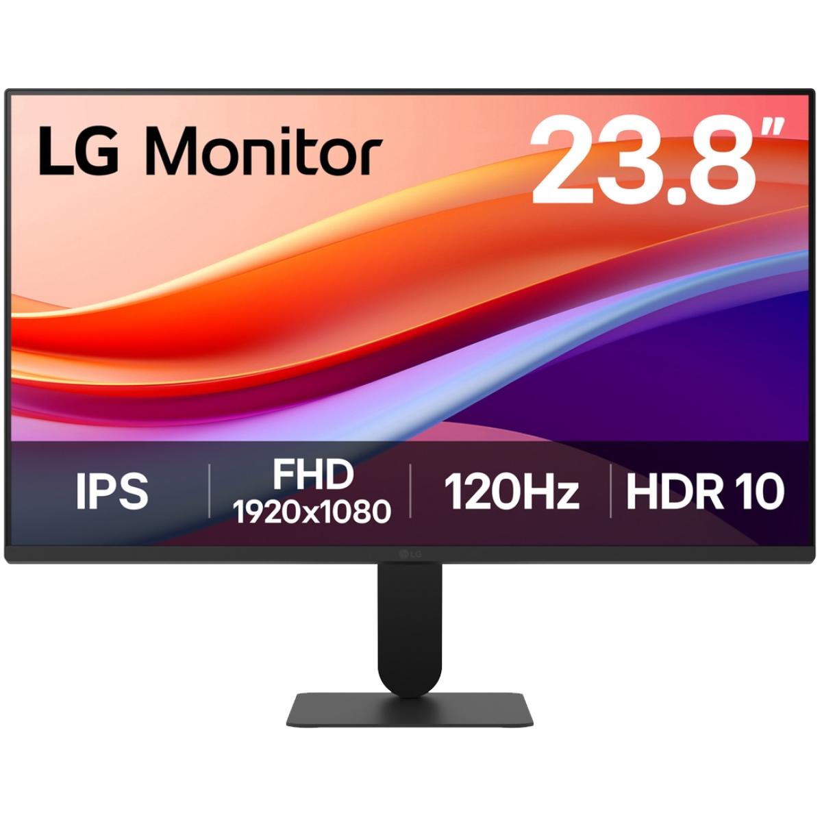 LG 24U411A-B 24" IPS Full HD 120Hz HDR10 1ms up to 99% sRGB Dynamic Action Sync Borderless Design Black Stabilzer HDMI & VGA Interface - Black