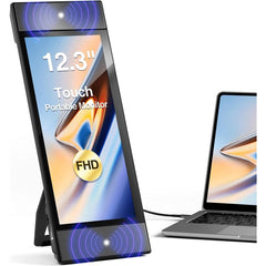 V2COM L2 13" Portable IPS HD Touch Screen High Brightness 300CD/㎡ Foldable Kickstand/Dual Speakers Travel For Windows Mac PC Laptop Phone PS5/Switch
