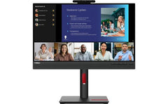 Lenovo ThinkVision T24v-30 24" IPS Full HD 75Hz Conferencing Monitor Adjustable Stand Built In 2MP Webcam & Speakers & Mic w/ HDMI , DP, VGA & USB Hub