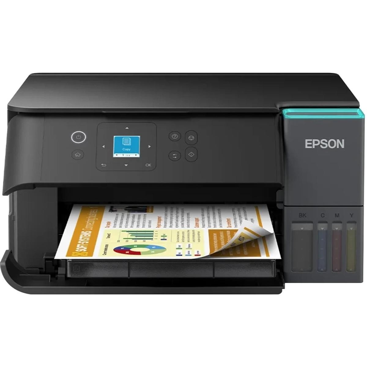 Epson EcoTank L4360 Wi-Fi Duplex AIO Ink Tank Printer, Borderles Printing Up to A4 Size, Auto Duplex, 4800x1200 dpi Resolution, 15.0ipm/6.5ipm Print Speed, Spill-Free Ink Refilling, Black