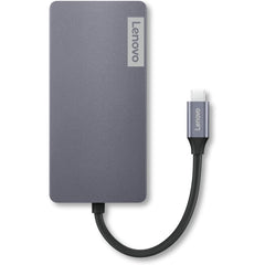 Lenovo 150 USB-C Travel Dock (Charging Host Upto 100W |3 x USB-A 3.0| x HDMI 1.4, 4K @ 30 Hz| 1 x VGA, Up to 1920 x 1080 @ 60 Hz | 1 x Video Output | RJ45 Support |1 Year Warranty| Grey)
