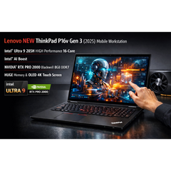 Lenovo New Thinkpad P16v Gen 3 (2025) Mobile Workstation Intel® Ultra 9 285h High Performance 16 Core Intel® Ai Boost W/ Nvidia® Rtx Pro 2000 Blackwell 8gb Ddr7 Graphic Card & Huge Memory & Oled 4k Touch Screen
