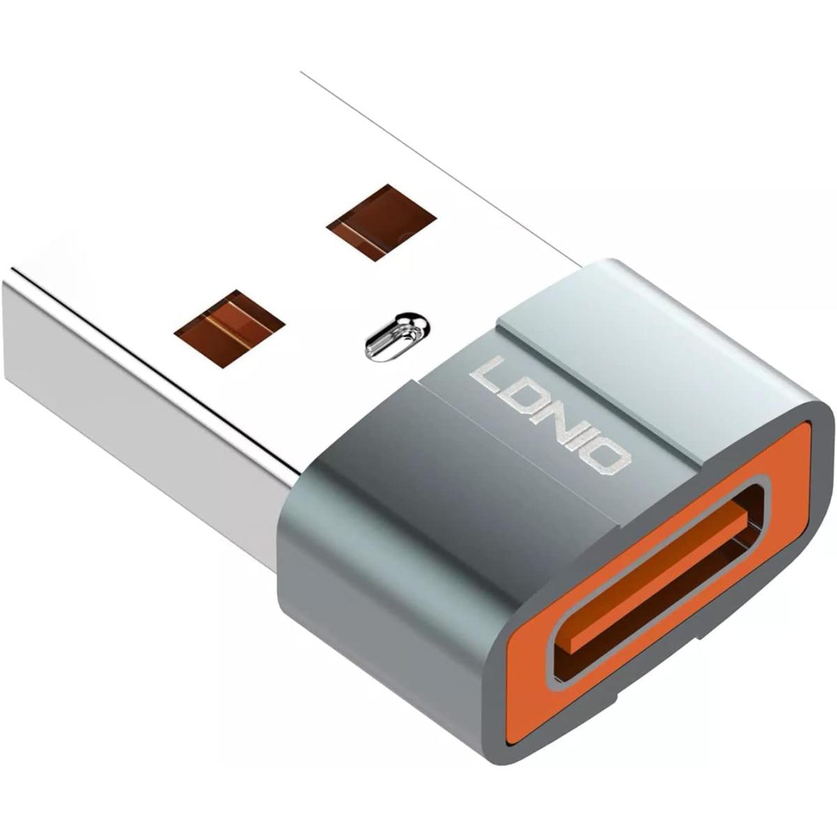 LDNIO LC150 USB-C Female to USB Male Adapter, Mini Size, Suitable for Multiple Device, Aluminum Material - Gray