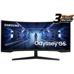 SAMSUNG 34" Odyssey G5 UWQHD (3440 X 1440) VA, HDR10 Gaming Monitor with 1000R Curved Screen, 165Hz, 1ms, FreeSync Premium | LC34G55TWWMXZN | - CompuMe