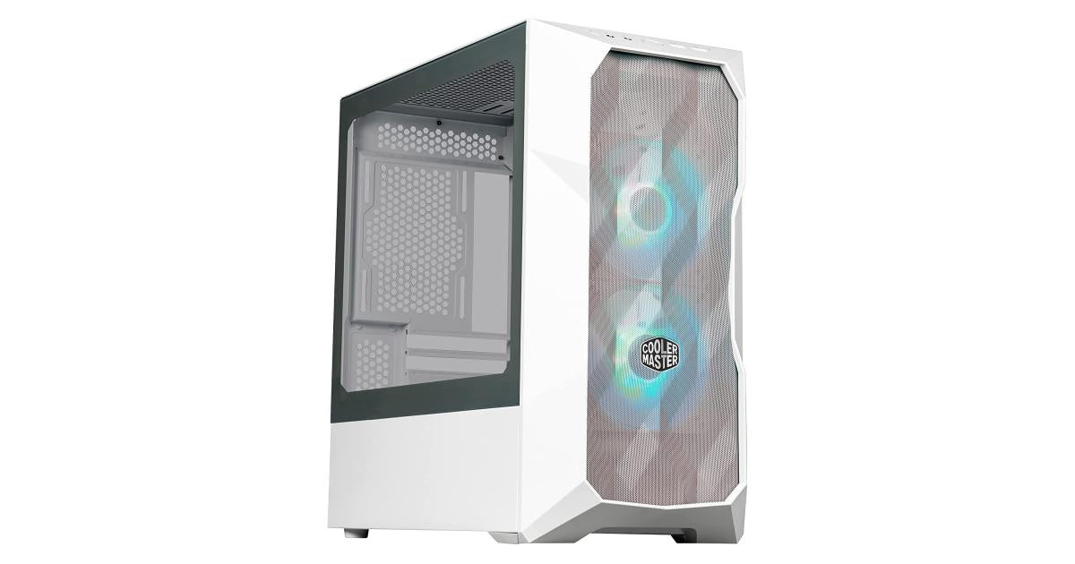 COOLER MASTER MasterBox TD300 Mesh White Mini Tower Tempered Glass Gaming Case w 2x ARGB Fans
