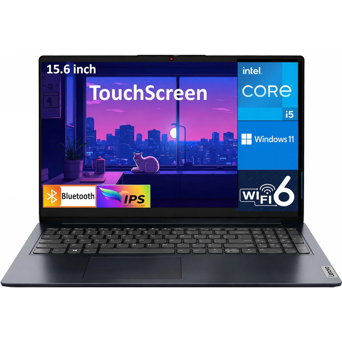 Lenovo NEW IdeaPad 1i (2024) 13th Gen Intel Core i5 10-Cores Budget-Friendly & Lightweight w/ Touch Screen & Windows 11 Home (Customized) - Abyss Blue