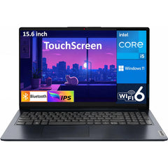 Lenovo NEW IdeaPad 1i (2024) 13th Gen Intel Core i5 10-Cores Budget-Friendly & Lightweight w/ Touch Screen & Windows 11 Home (Customized) - Abyss Blue
