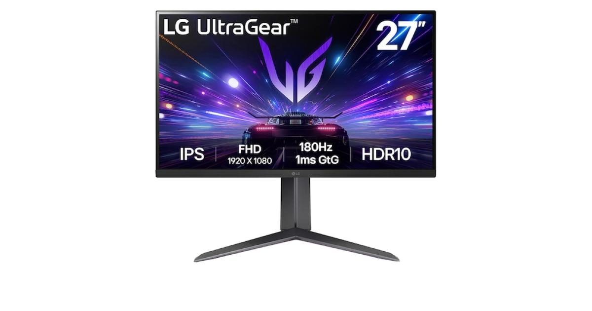 LG 27GS65F-B 27 Inch UltraGear Full HD IPS | NVIDIA® G-SYNC® Compatible 180Hz, IPS 1ms (GtG), HDR10 - Gaming Monitor