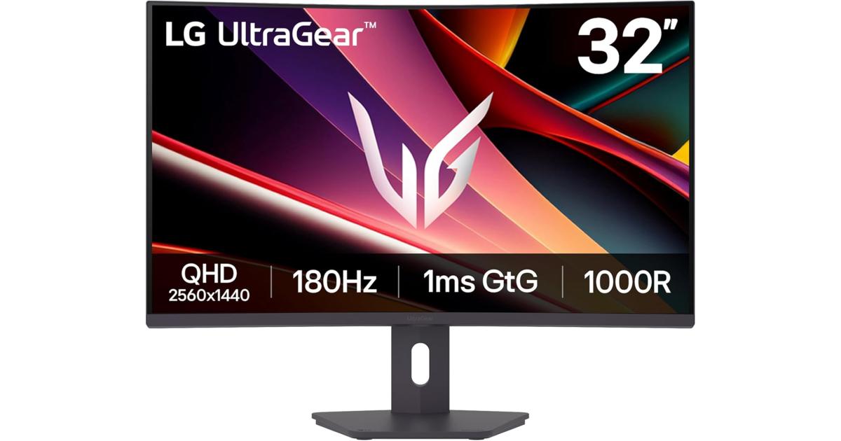 LG 32G600A-B 32" UltraGear™ QHD 1440p 180Hz 1ms AMD FreeSync™ HDR10 Curved - Gaming Monitor